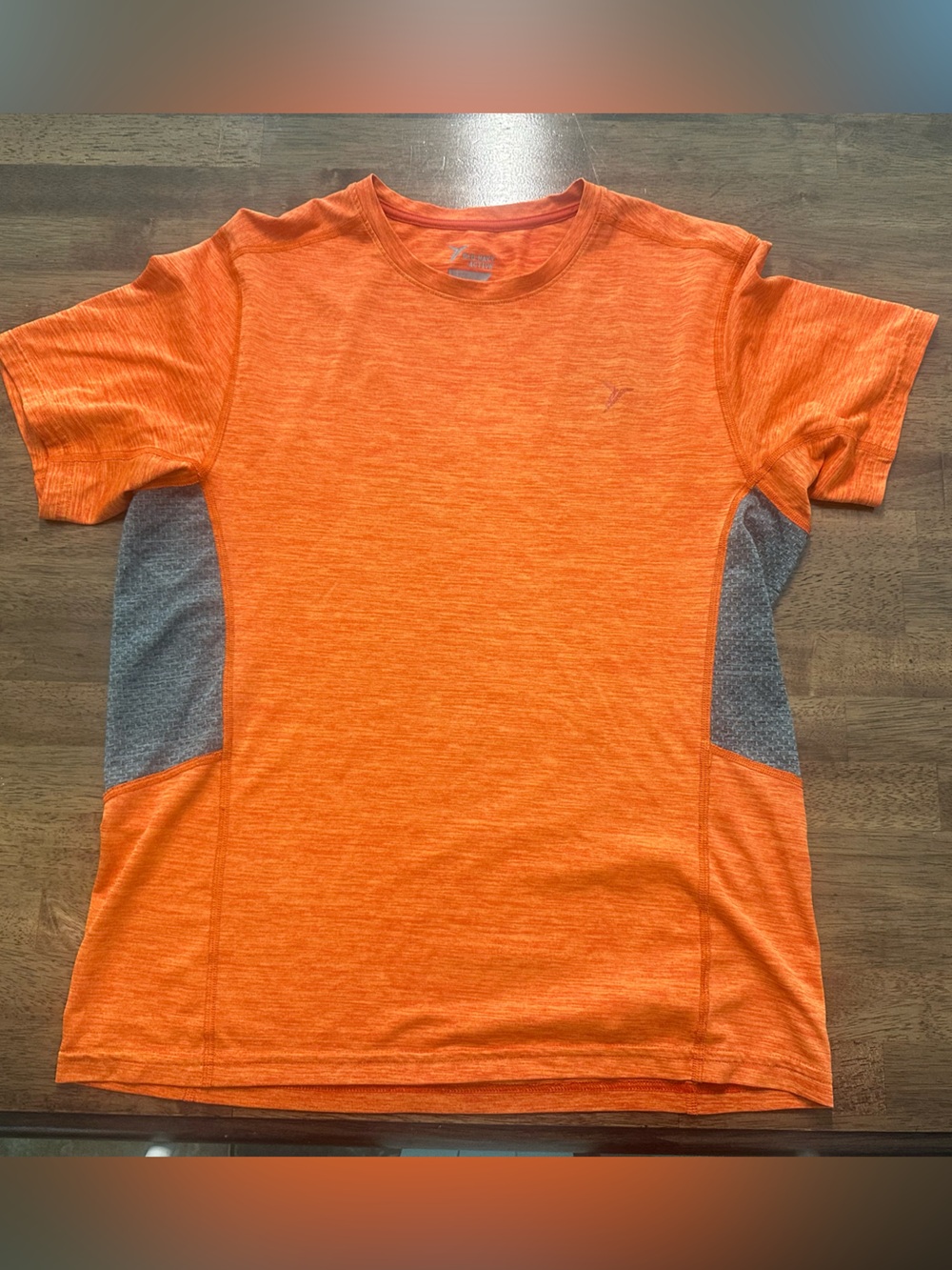 Old Navy Orange Short-Sleeve Performance Tee with Gray Panels